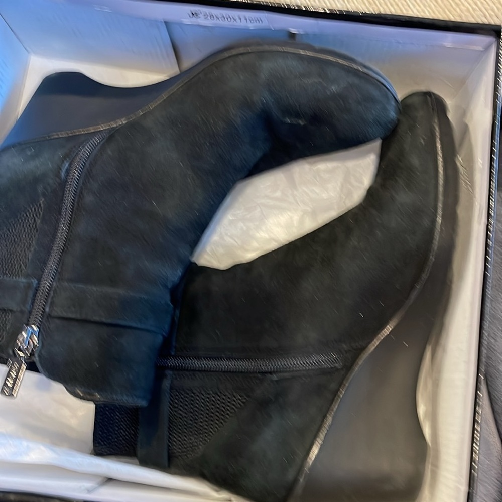 Blondo 'Liberata' Waterproof Suede Wedge Bootie Black Suede